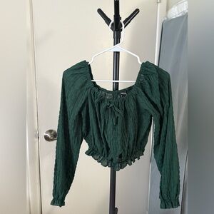 Green Long Sleeve Women's Top